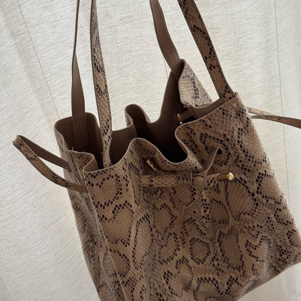 Snakeskin Patterned Tote Bag